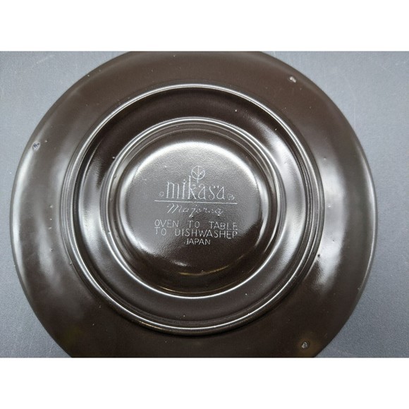 Vintage 70s MIKASA Majorca Saucer Plate 6- 1/2" Green Brown JAPAN - Picture 4 of 5